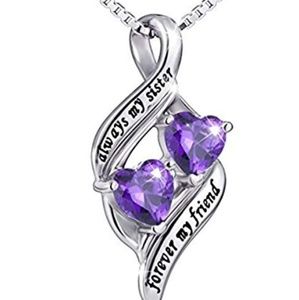 Silver Sister × Friend Necklace Pendant